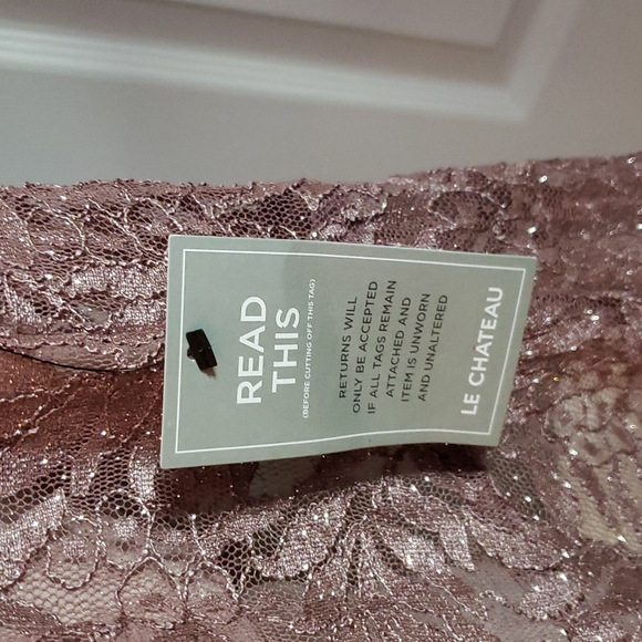 NWT Le Chateau Amethyst sparkle holiday dress with high-low hem. Size XXL - Picture 6 of 11